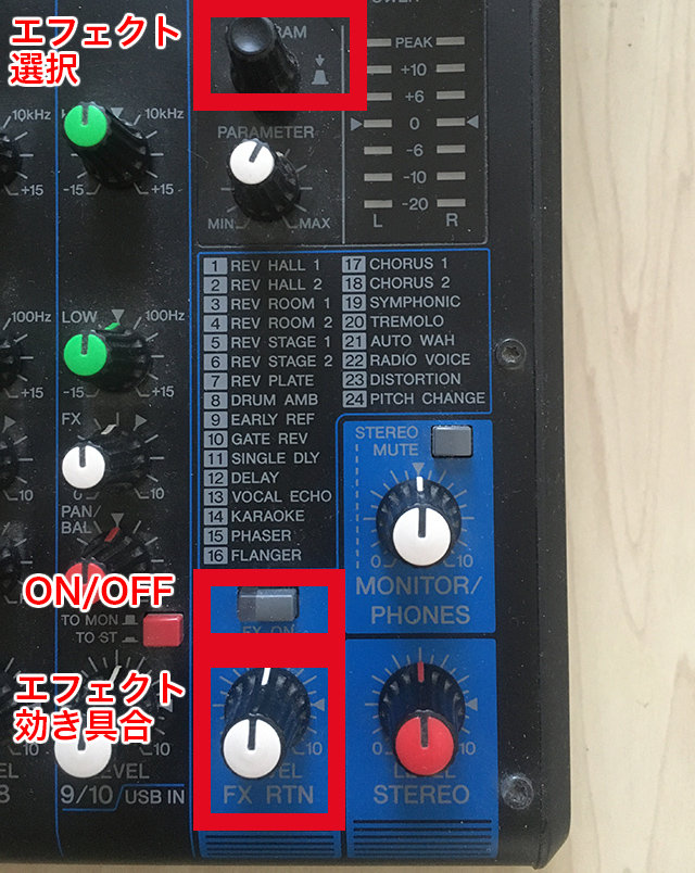 YAMAHA MG10XU エフェクト